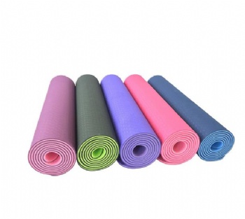 Two color combination tpe yoga mat double layer