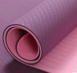  Two color combination tpe yoga mat double layer	